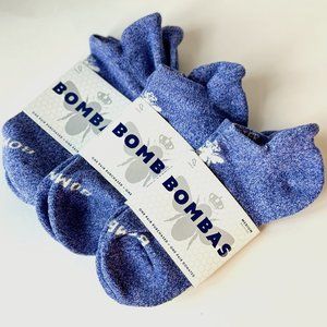 ⚡️ 3 Pair Bombas Women's Ankle Sock - RARE Violet Marl - Size M - BRAND NEW